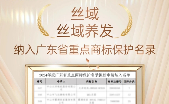 喜讯！丝域 & 丝域养发纳入广东省重点商标保护名录